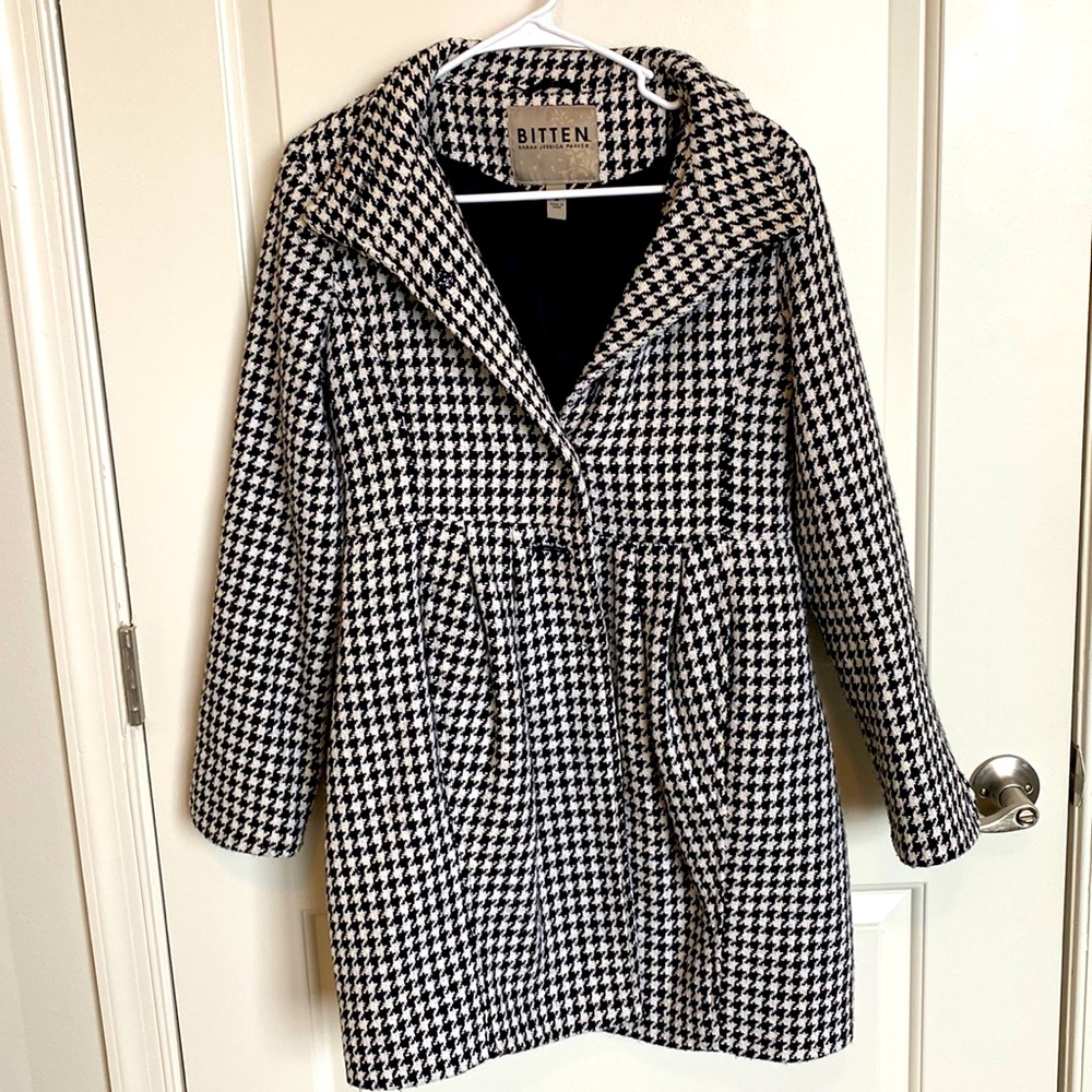 Houndstooth jacket coat medium